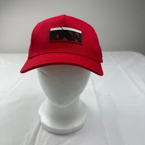 Rawgear Mens Red Snapback Hat RAW RG15 Rubber Patch Cotton Twill Cap Adjustable